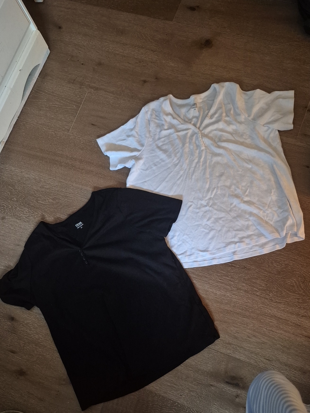 Penningtons Black & White Short Sleeve V-Neck Tees, Set of 2